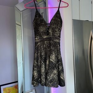 Black & shimmery gold dress